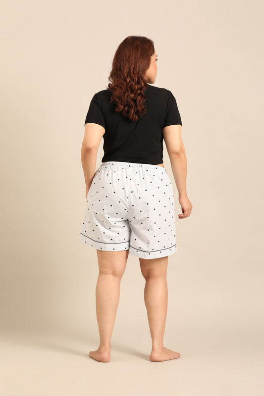 Lizzie Heart Cotton Women's Curve Shorts Only