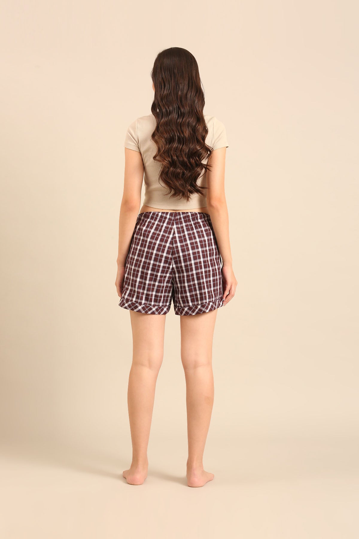 Edith Plaid Cotton Women's Shorts Only