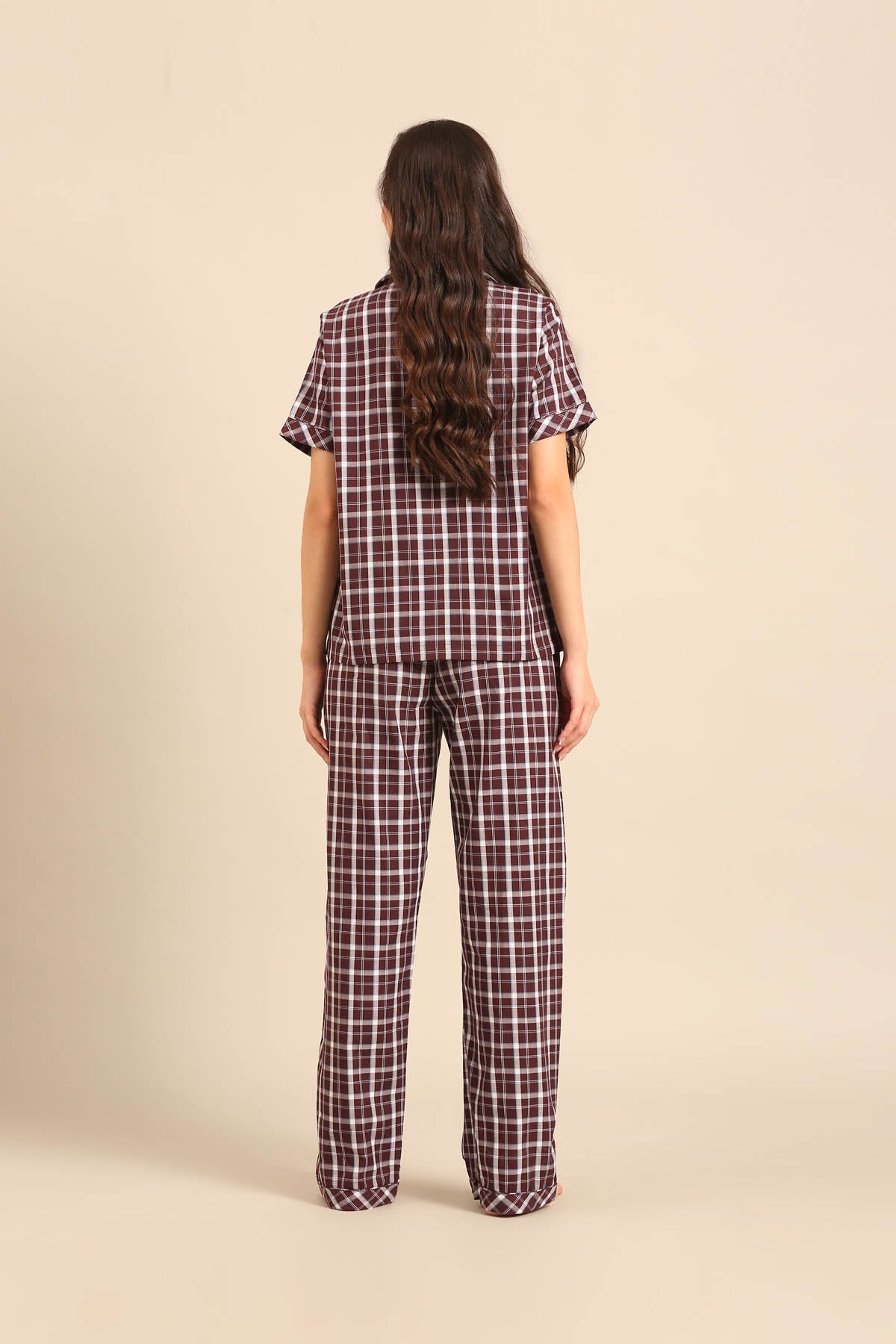 Edith Plaid Cotton Women's Pajama Set - Half Sleeves