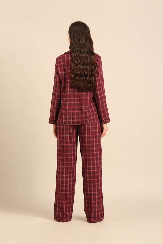 Veronica Plaid Cotton Women's Pajama Set - Full Sleeves