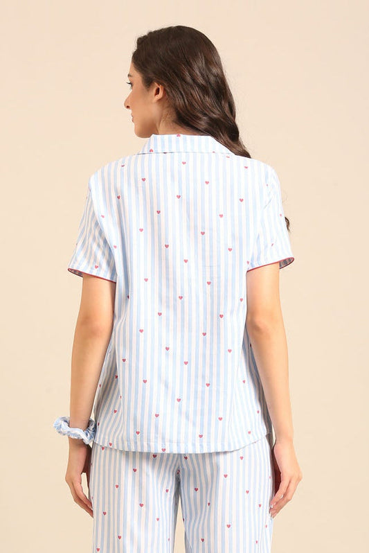 Lola Heart Cotton Twill Women's Shirt Only - Half Sleeves