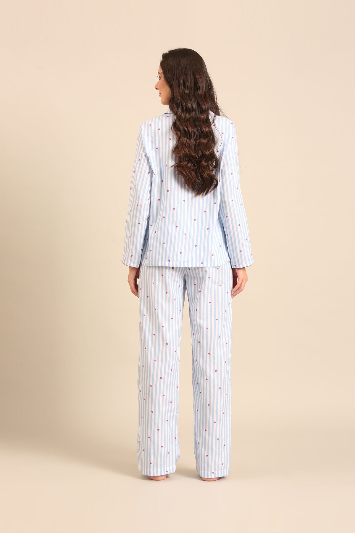 Lola Heart Cotton Twill Women's Pajama Set - Full Sleeves
