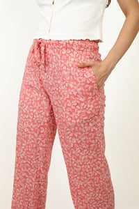 Pink Plush Printed Cotton Women's Pajama