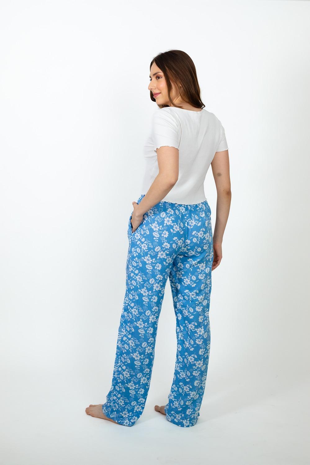 Sophie Blue Floral Cotton Women's Pajama