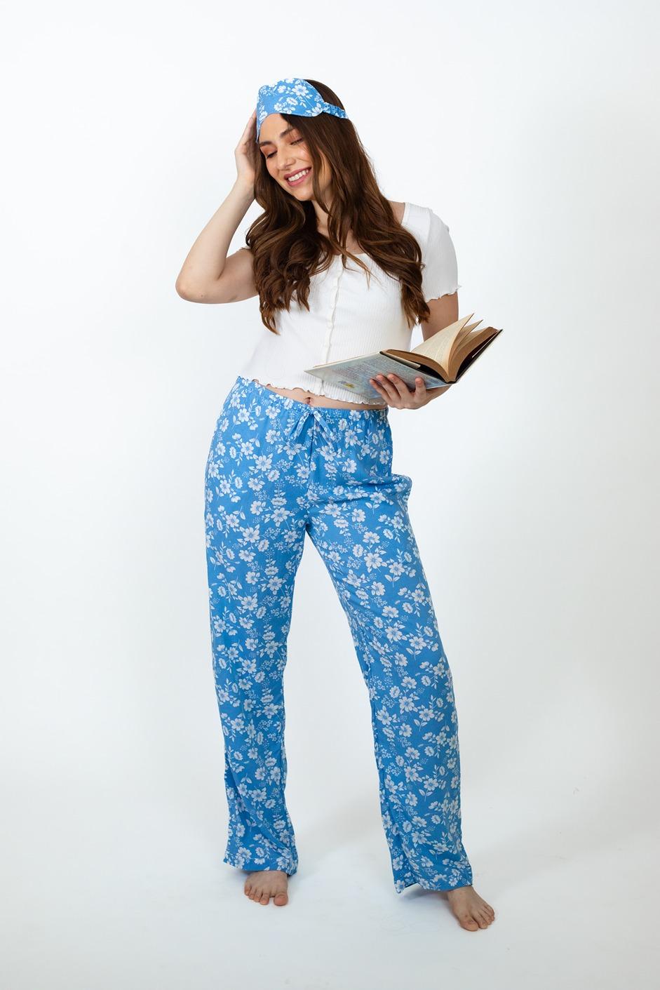 Sophie Blue Floral Cotton Women's Pajama