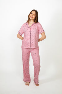 Mickey Pink Cotton Women's Pajama Set