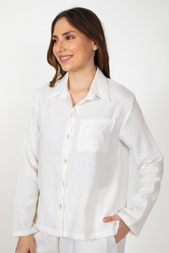 Angel White Double Cloth Women's Pajama Set