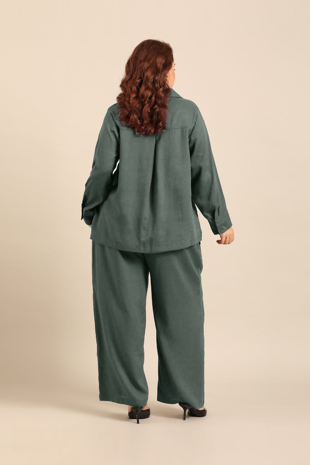 Elora Slate Blue  Linen Blend Women's Co-ord Set