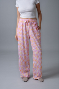 Irene Pink Floral Printed Cotton Blend Women's Pajama