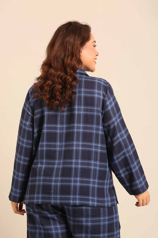 Vienna Check Cotton Women's Curve Shirt Only - Full Sleeves