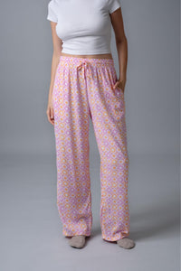 Irene Pink Floral Printed Cotton Blend Women's Pajama