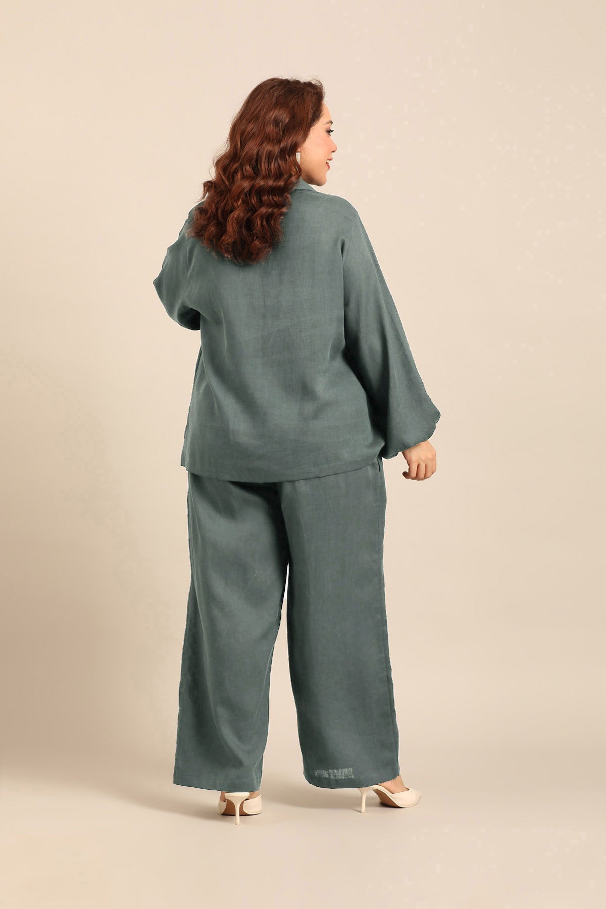 Camilla Slate Blue Linen Blend Women's Co-ord Set