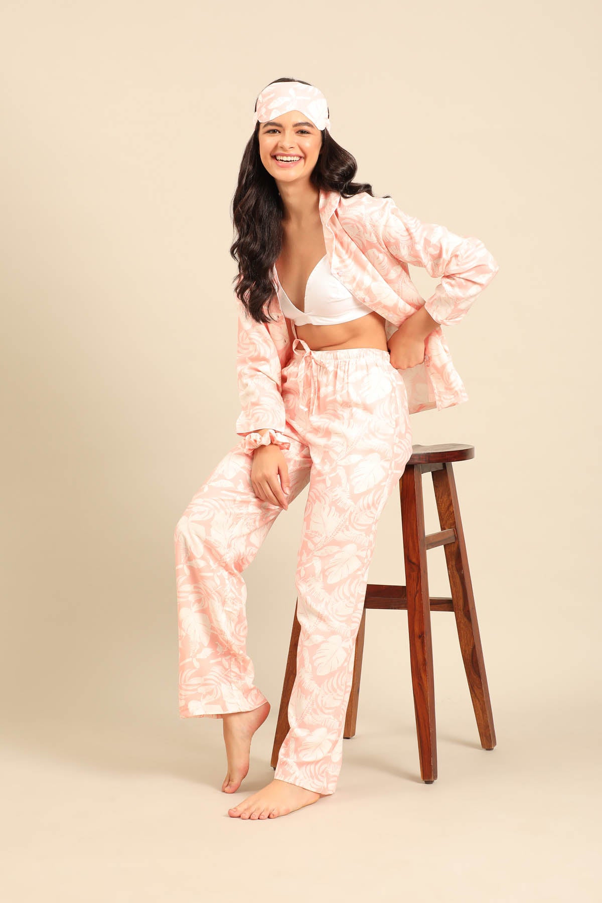 Layla Floral Viscose Women's Pajama Set - Full Sleeves