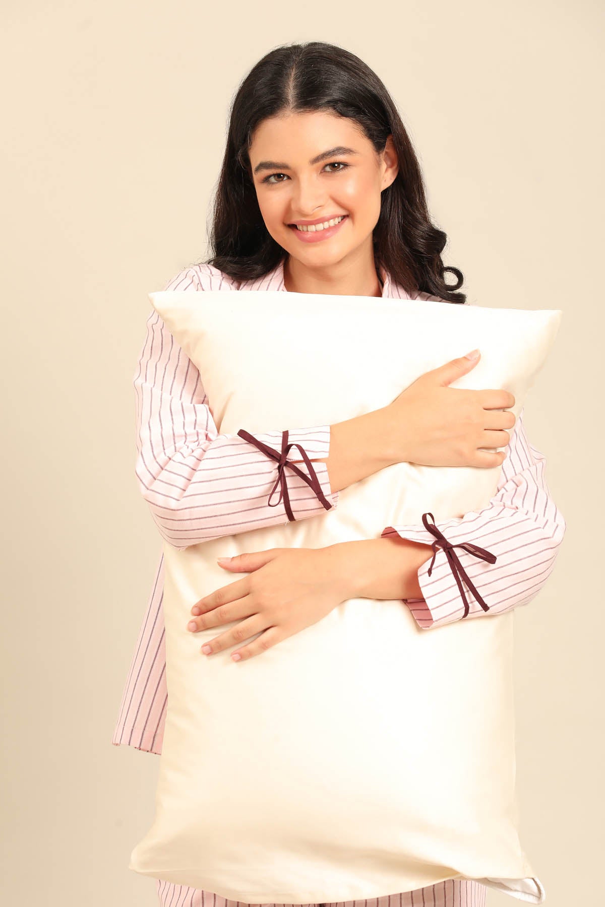 Vivian Stripe Cotton Women's Pajama Set - Full Sleeves