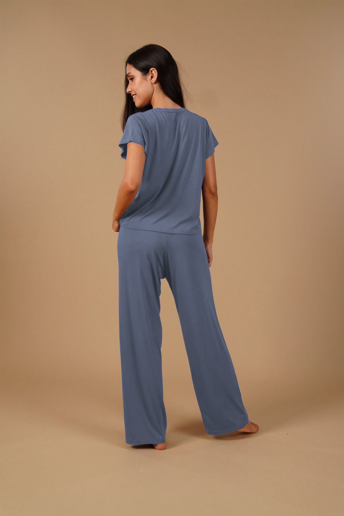 Dusty Blue Lucy Butter-Soft Modal Knit Women's Pajama Set