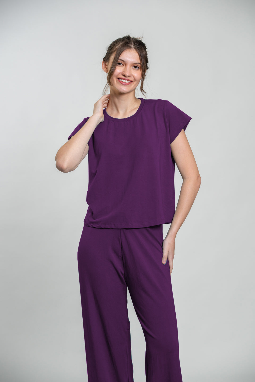 Barney Lucy Butter-soft Cotton Knit Women's Pajama Set- Half sleeves