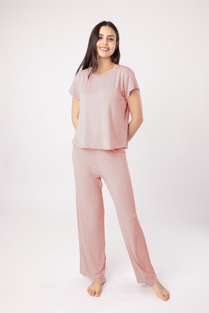 Blush Lucy Butter-soft Knit Women's Pajama Set - Half Sleeves