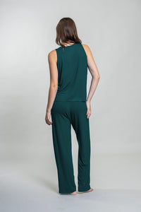 Bottle Green Lucy Butter-Soft Bamboo Knit Women's Sleeveless Pajama Set
