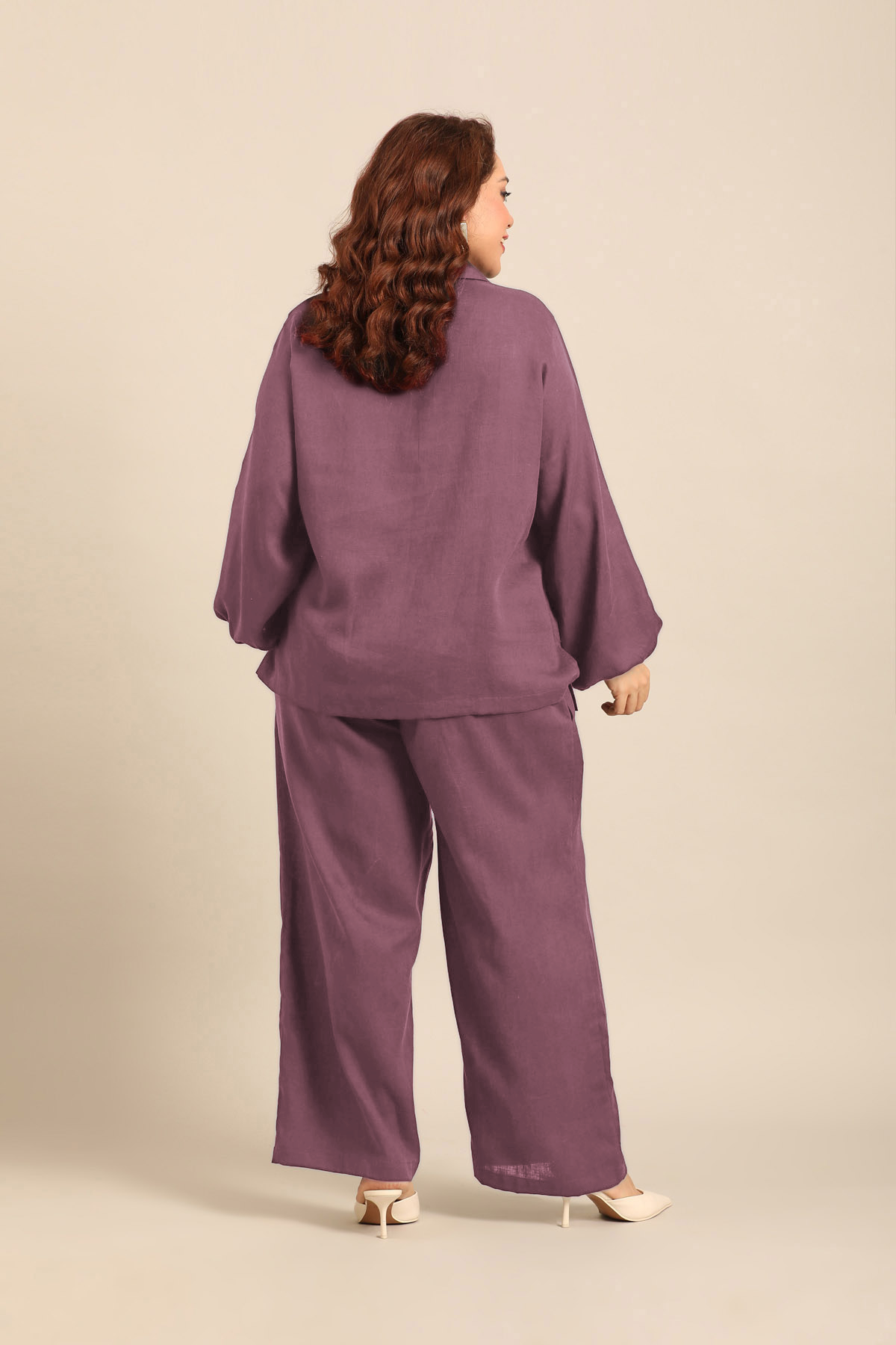 Camilla Mauve Linen Blend Women's Co-ord Set