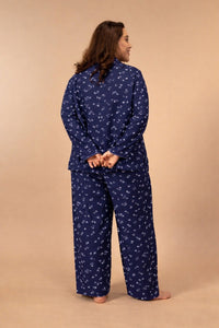 Daphne Ditsy Printed Viscose Women's Curve Pajama Set- Full Sleeves