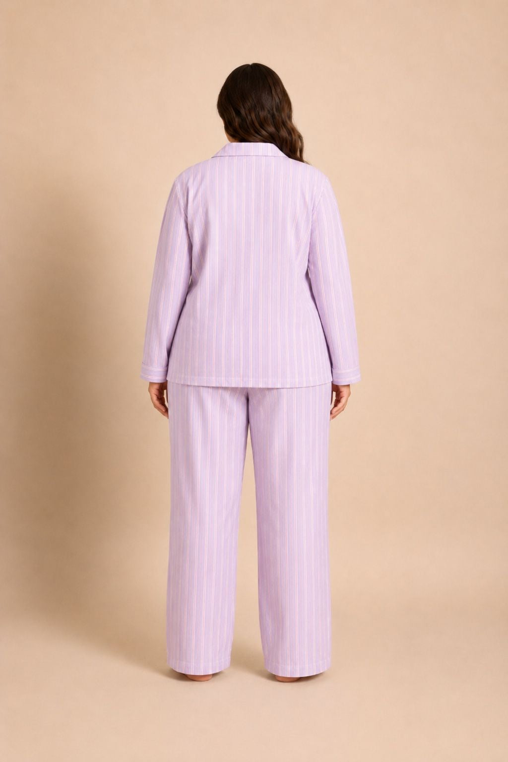 Mia Lilac Viscose Twill Women's Curve Shirt Only - Full Sleeves