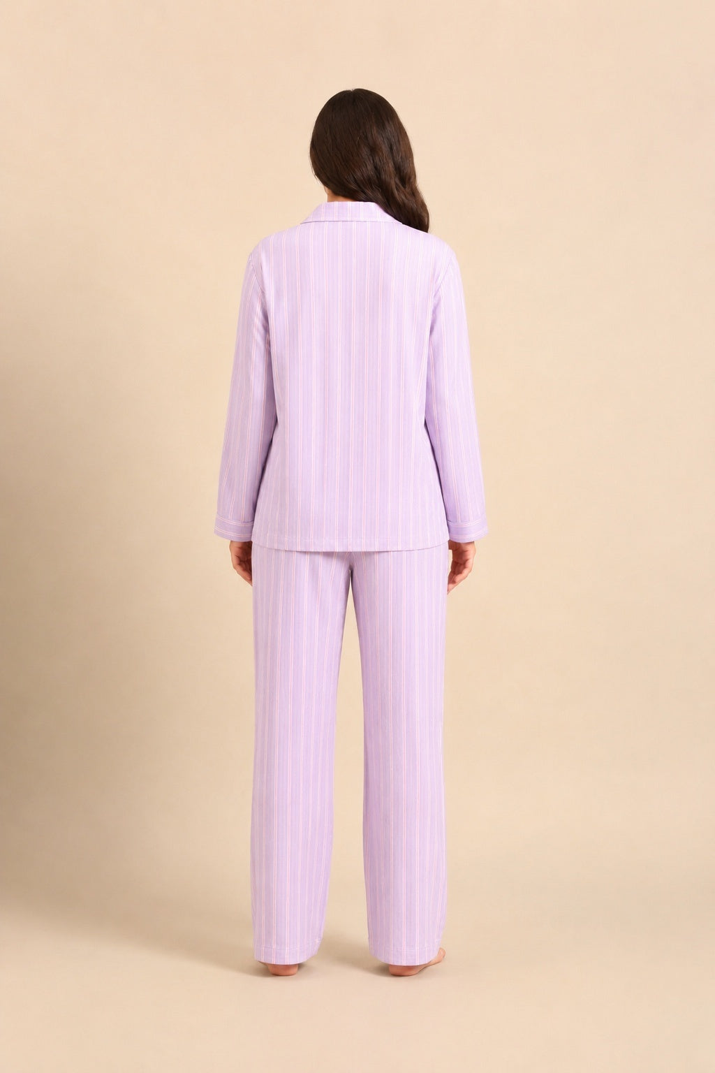 Mia Lilac Viscose Twill Women's Pajama Set - Full Sleeves