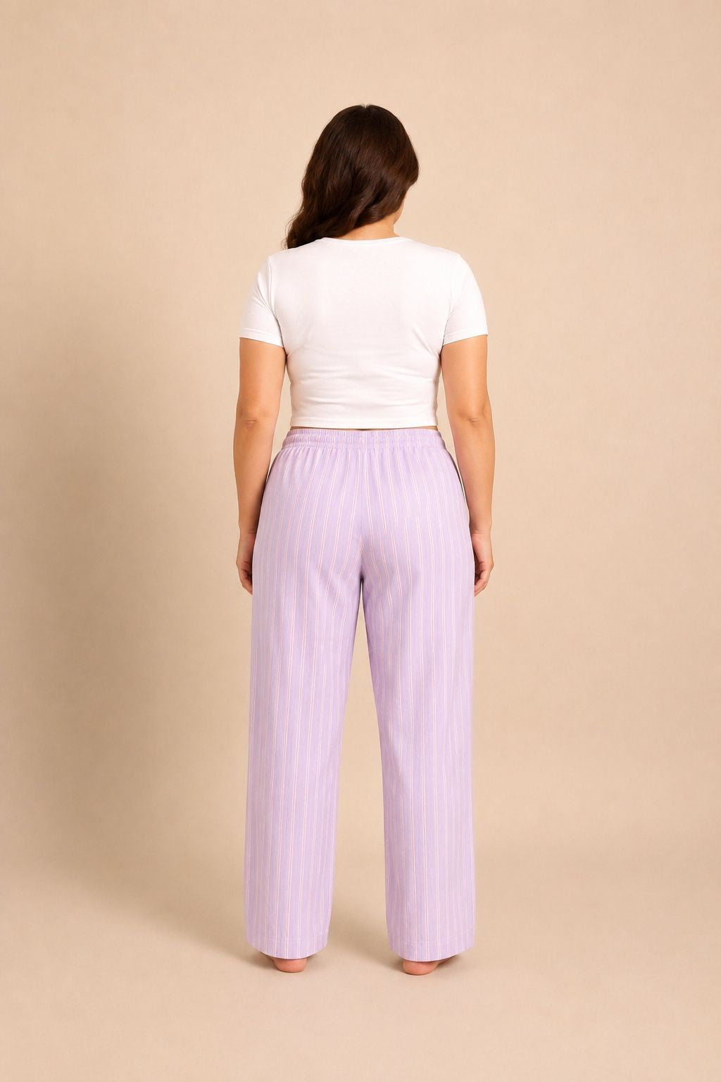 Mia Lilac Viscose Twill Women's Curve Pajama Only