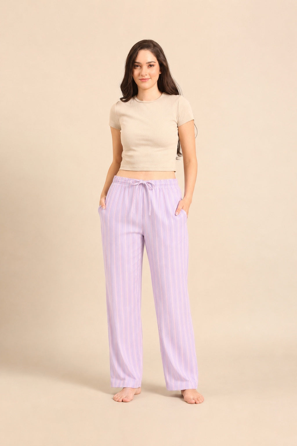 Mia Lilac Viscose Twill Women's Pajama Only
