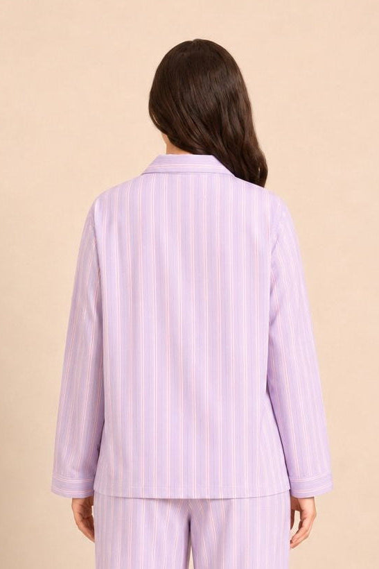 Mia Lilac Viscose Twill Women's Shirt Only - Full Sleeves