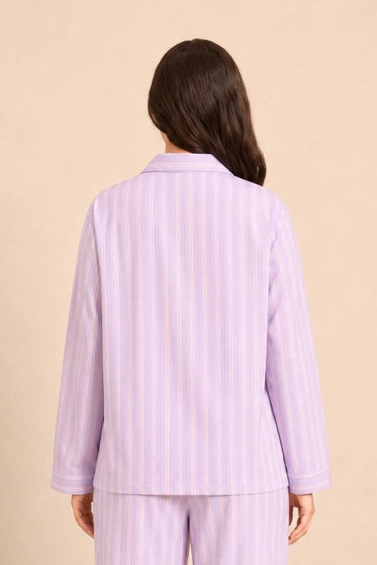 Mia Lilac Viscose Twill Women's Shirt Only - Full Sleeves