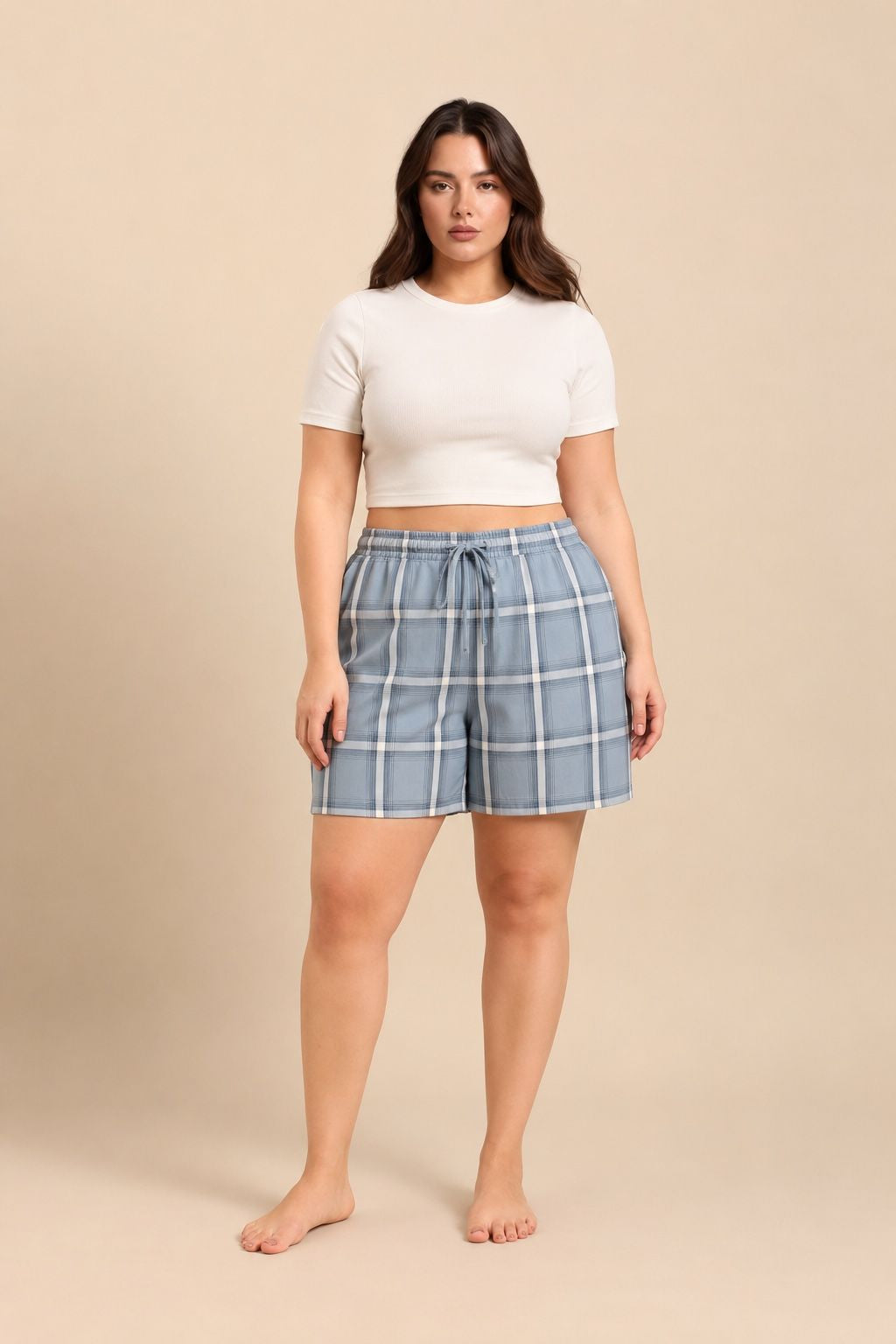 Chloe Check Women's Soft Cotton Shorts