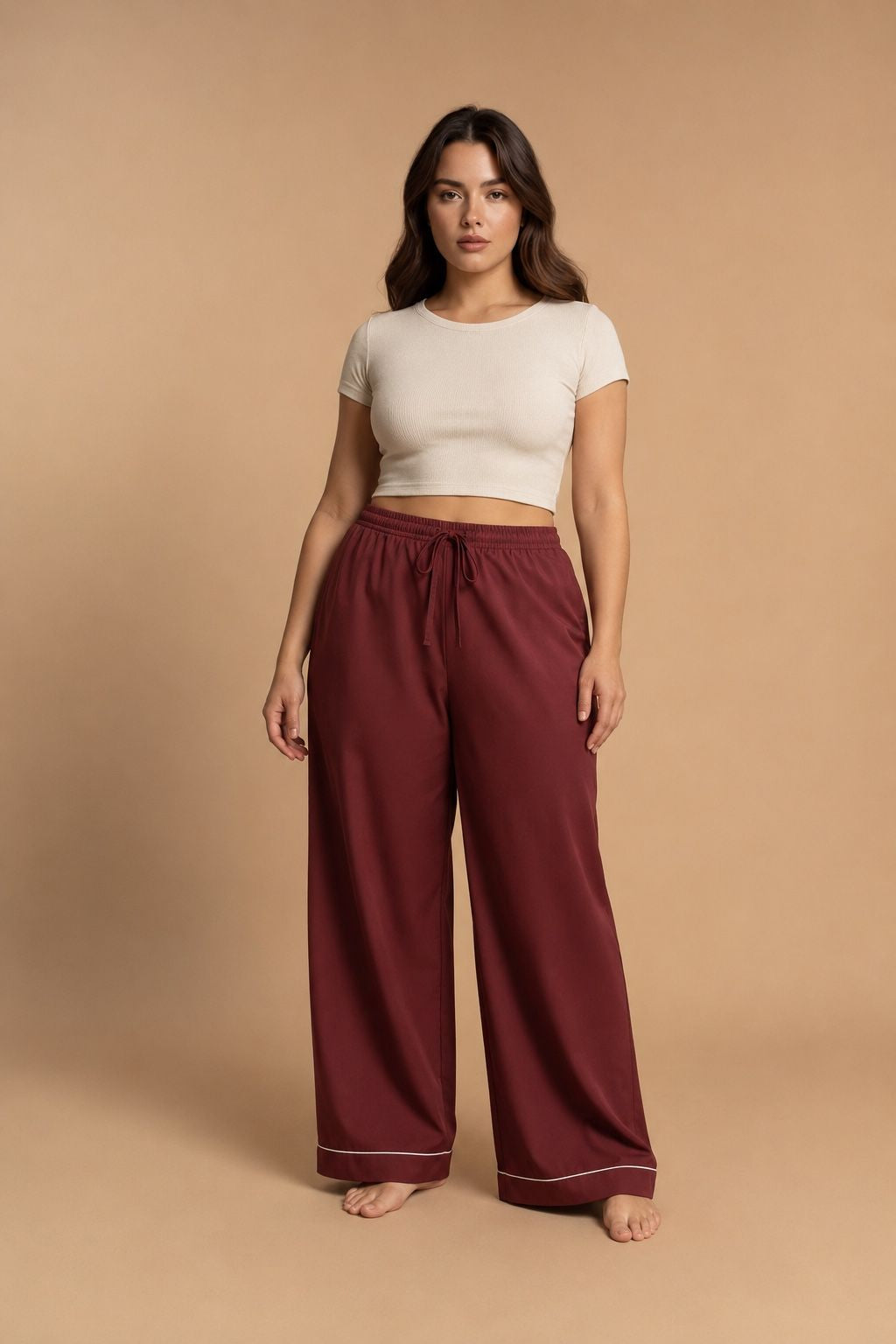 Emily Burgundy Women's Cotton Pajama