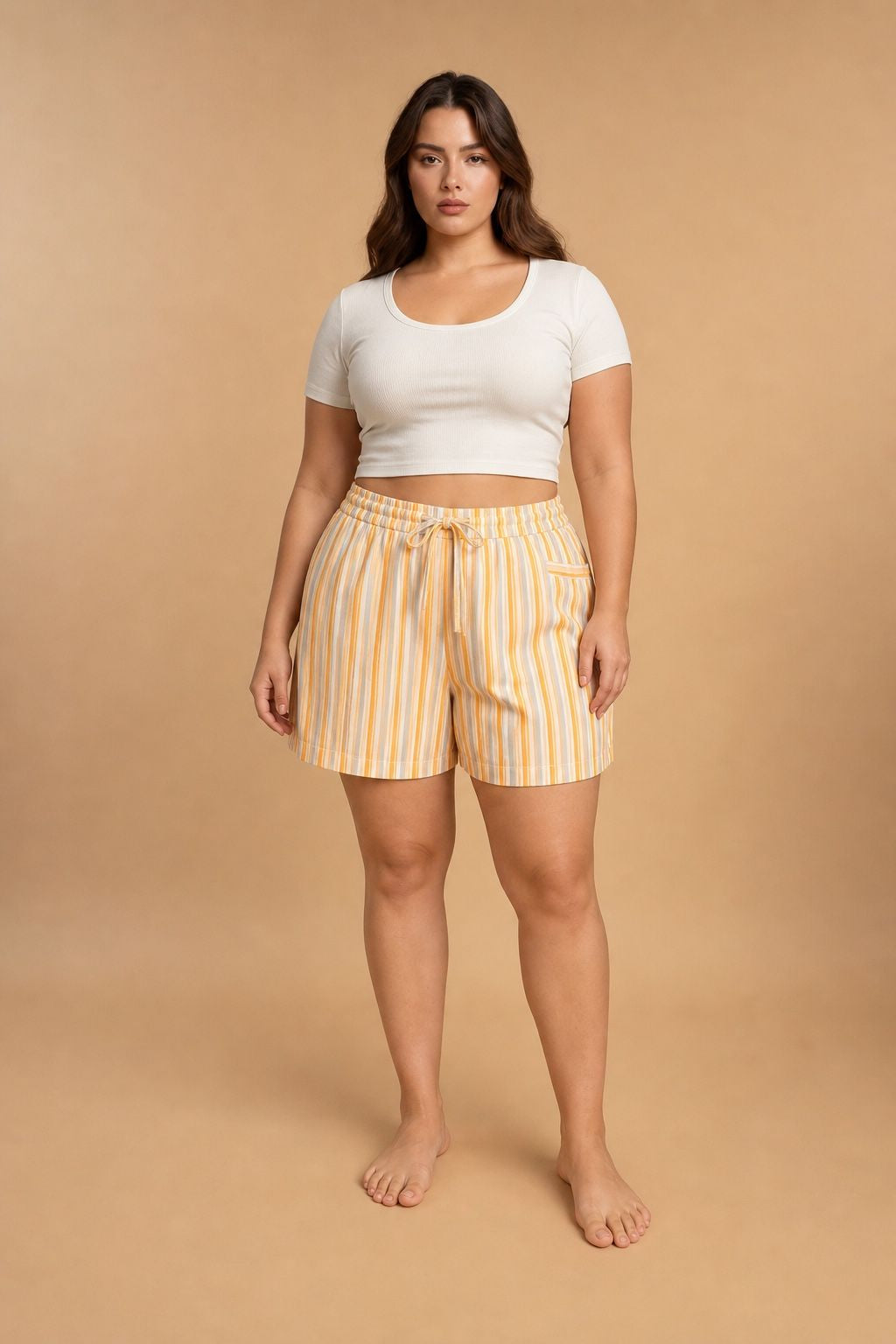 Honey Stripe Women's Viscose Shorts Only