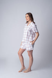 Madeline White Soft Cotton Women's Shorts Set