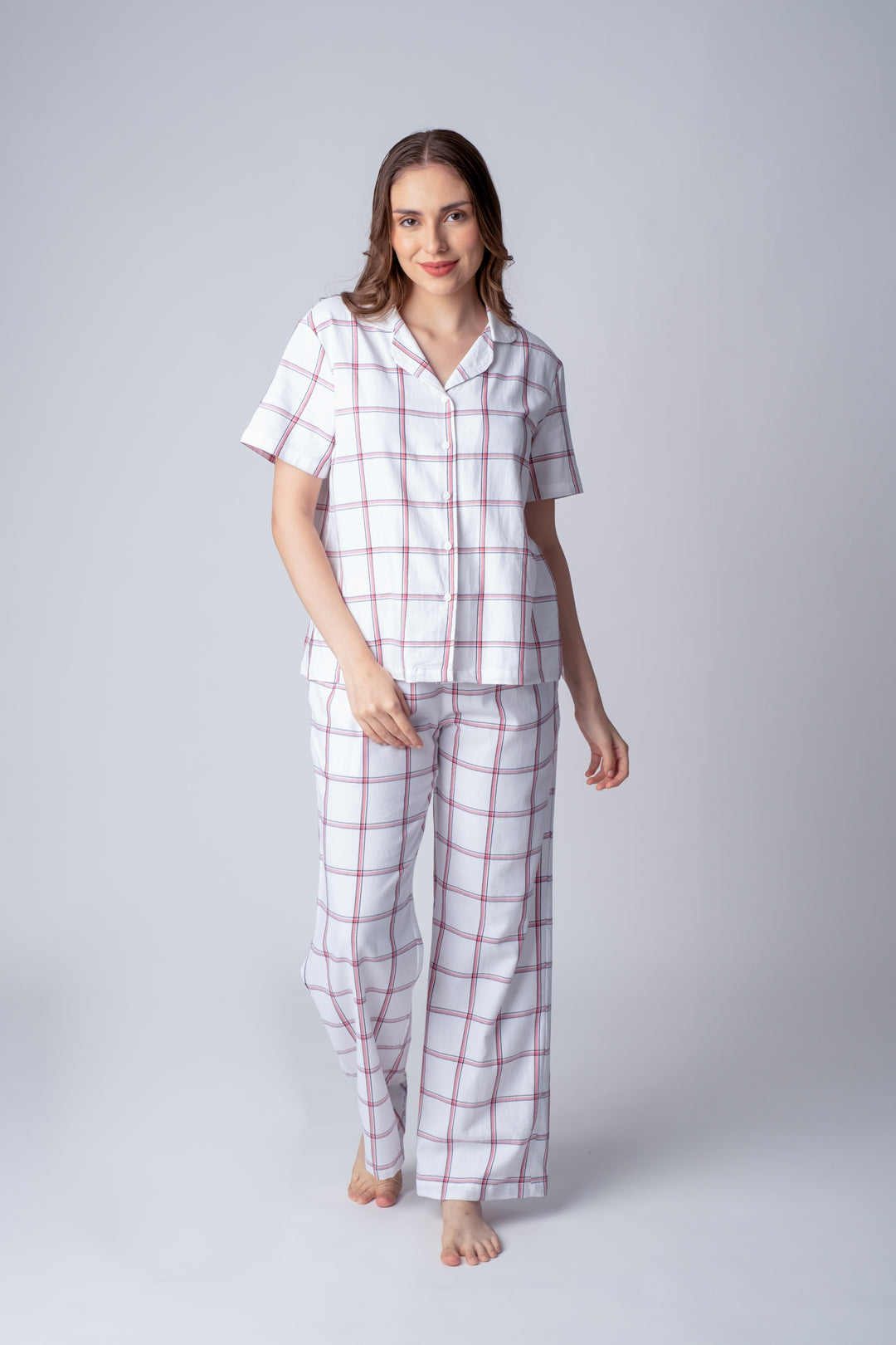 Madeline White Soft Cotton Women's Pajama Set