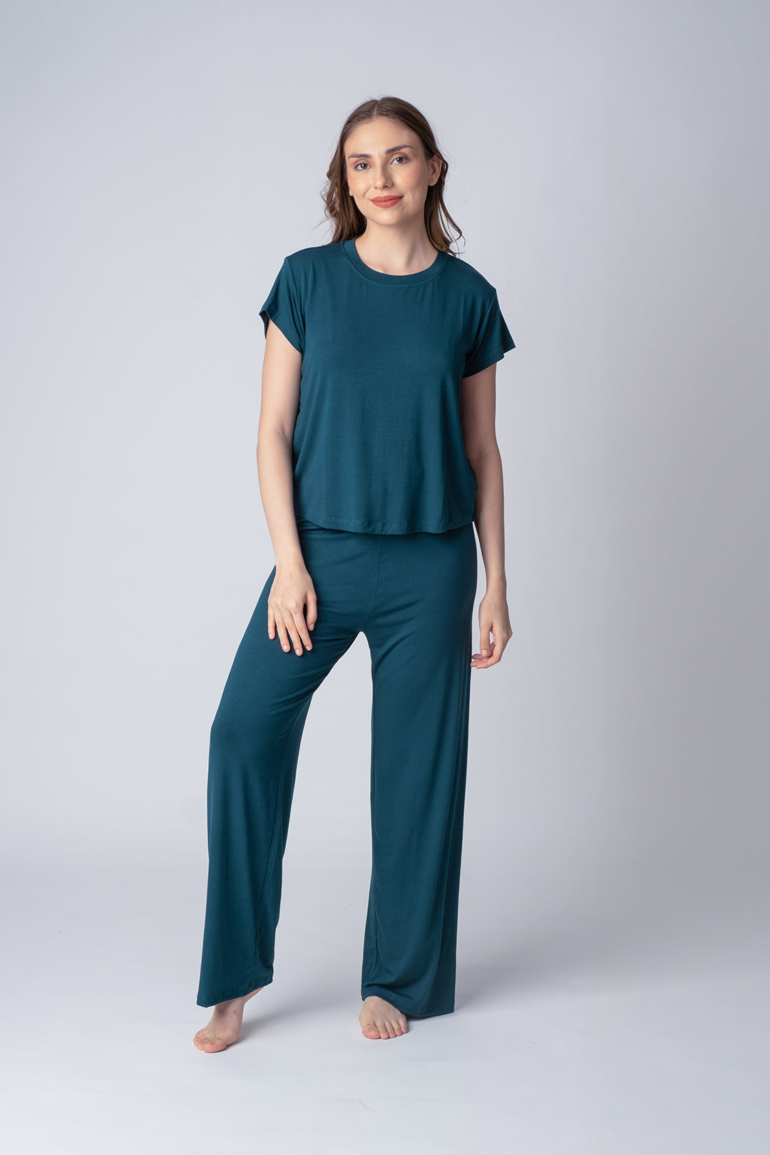 Bottle Green Lucy Butter-Soft Bamboo Knit Women's Pajama Set