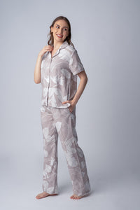 Hazel Leaf Soft Cotton Women's Pajama Set
