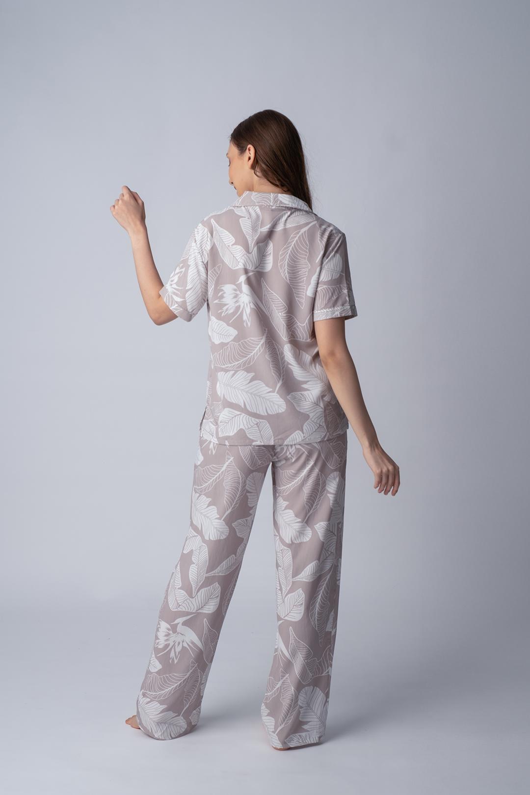 Hazel Leaf Soft Cotton Women's Pajama Set