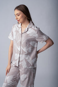 Hazel Leaf Soft Cotton Women's Pajama Set