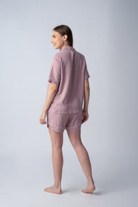 Emily Mauve Soft Cotton Women's Shorts Set