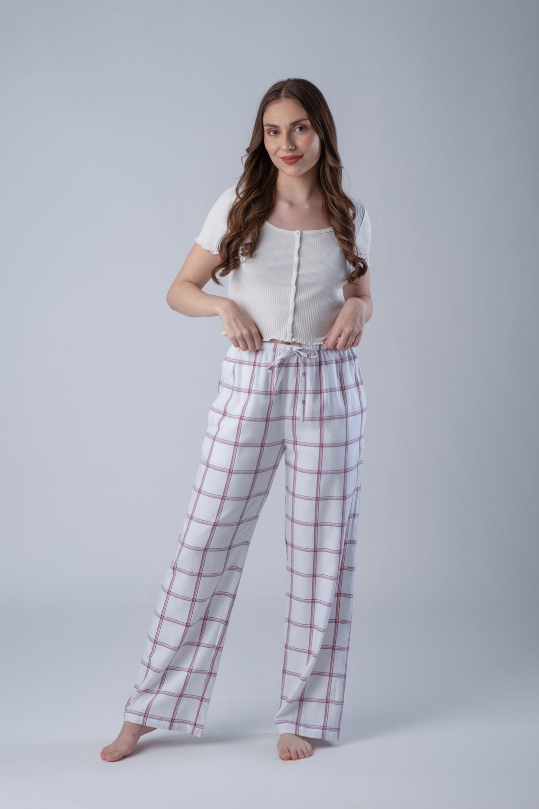 Madeline White Soft Cotton Women's Pajama