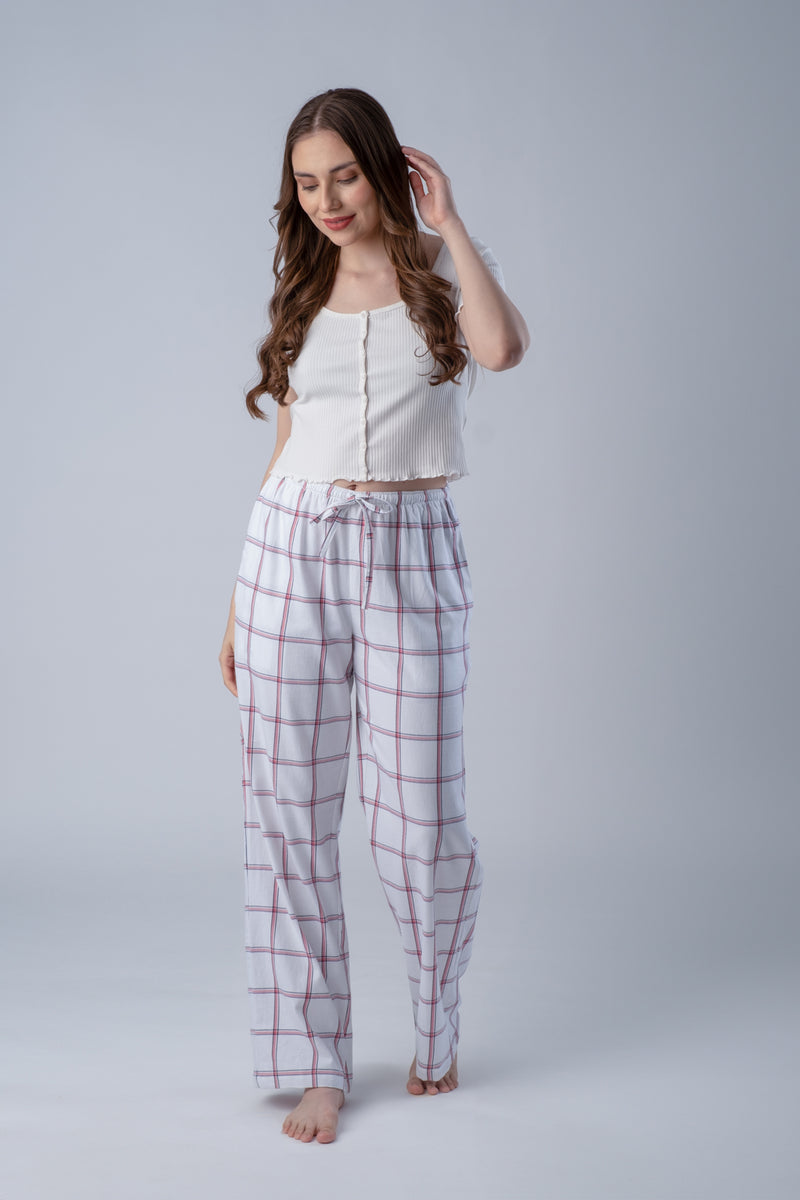 Madeline White Soft Cotton Women's Pajama