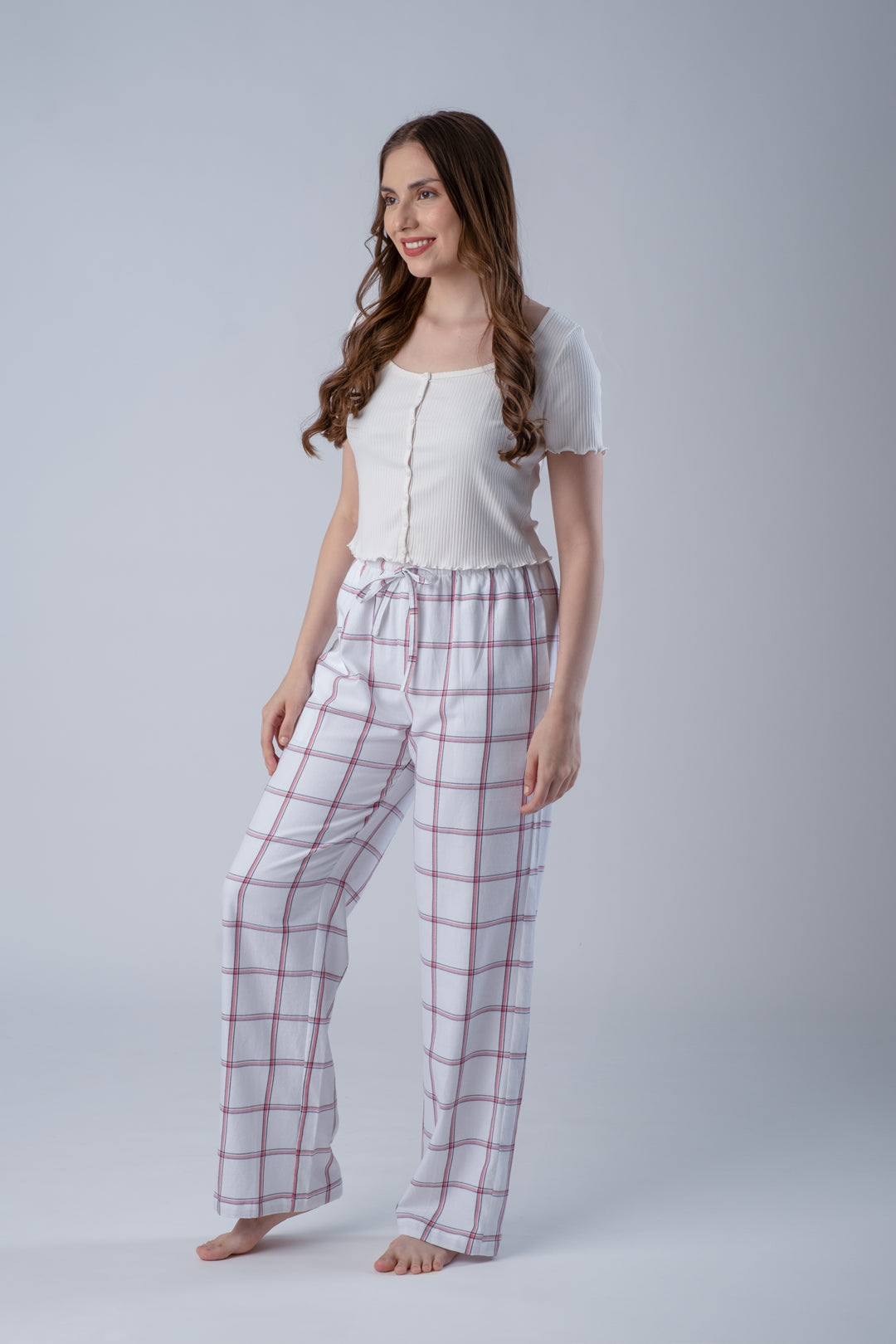 Madeline White Soft Cotton Women's Pajama