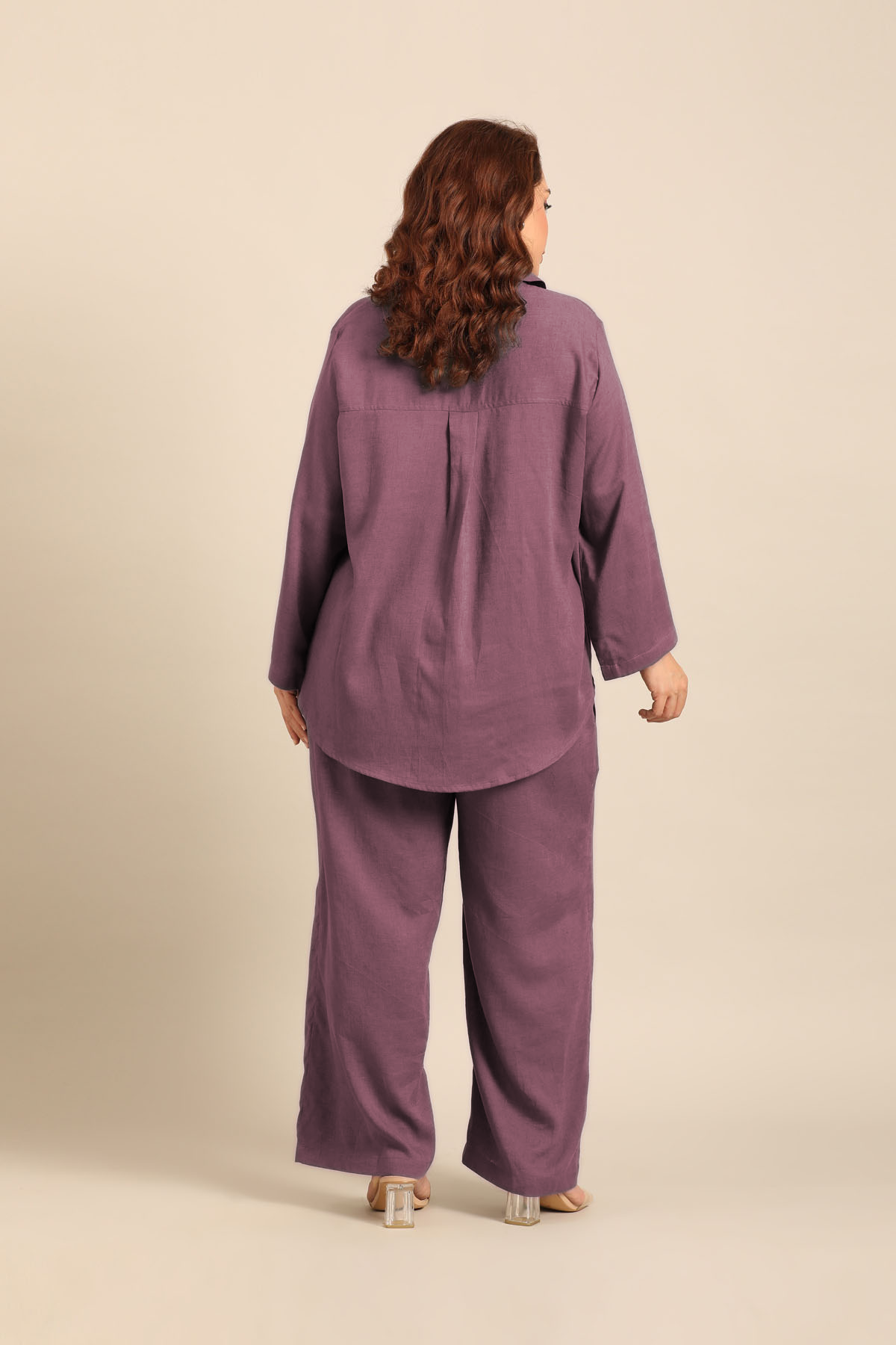 Estelle Mauve Linen Blend Women's Co-ord Set