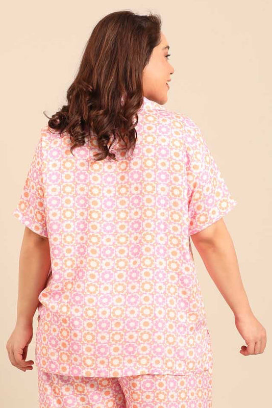 Irene Floral Women's Viscose Shirt Only - Half Sleeves