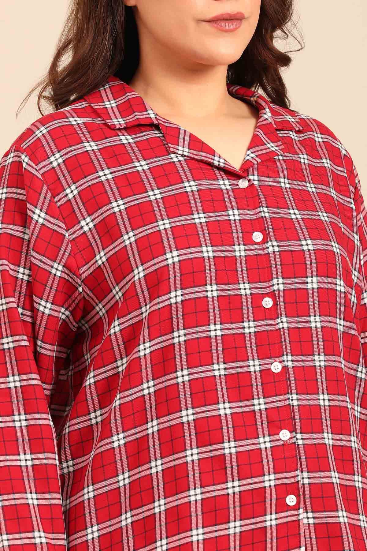 Rosette Check Women's Cotton Twill Shirt - Full Sleeves