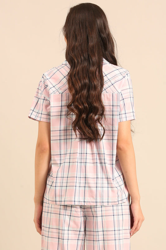 Annette Check Cotton Women's Shirt Only - Half Sleeves