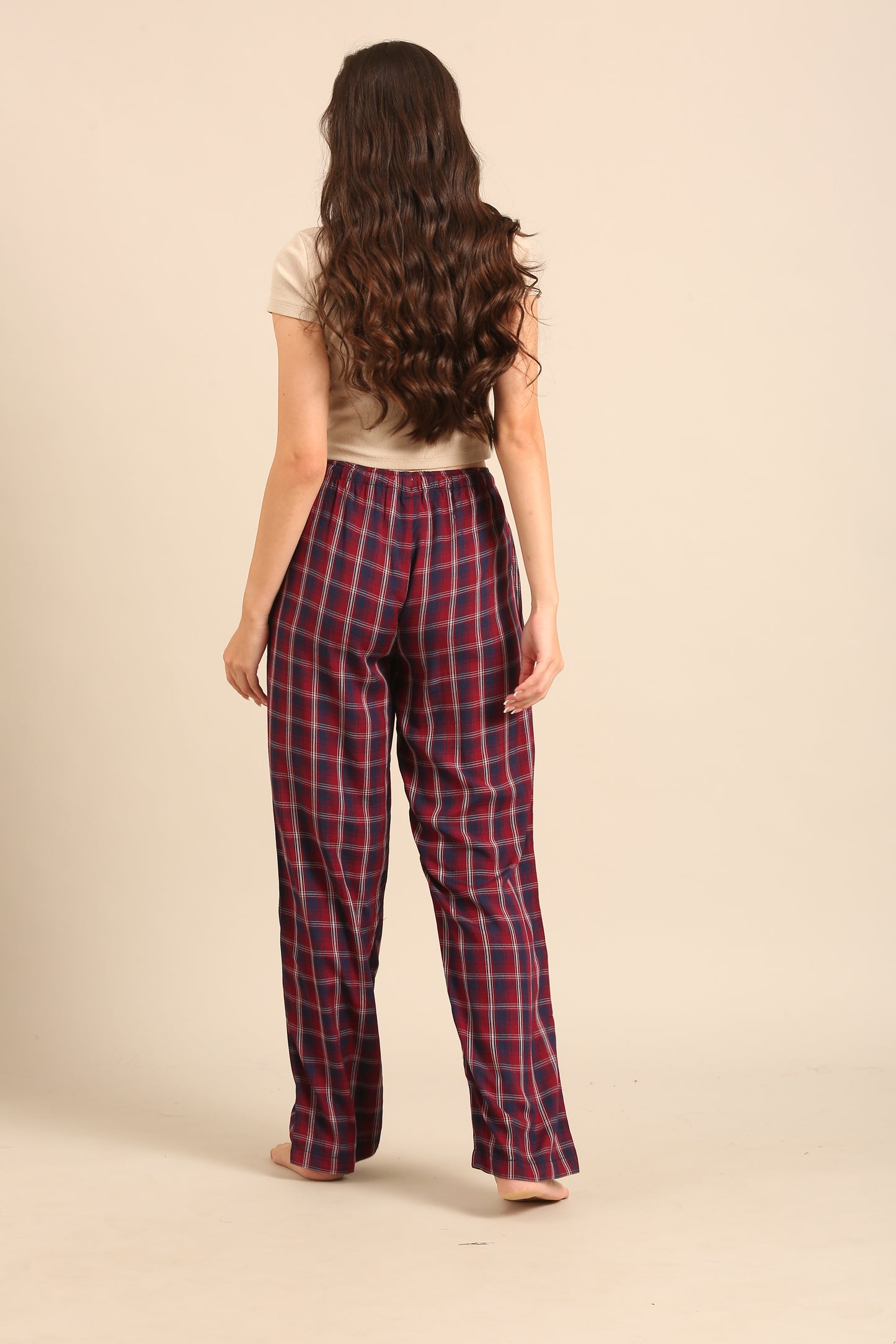 Ruby Check Cotton Women's Pajama Only