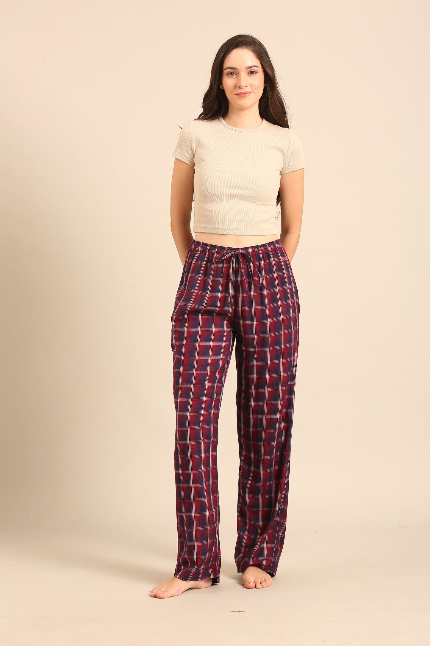Ruby Check Cotton Women's Pajama Only