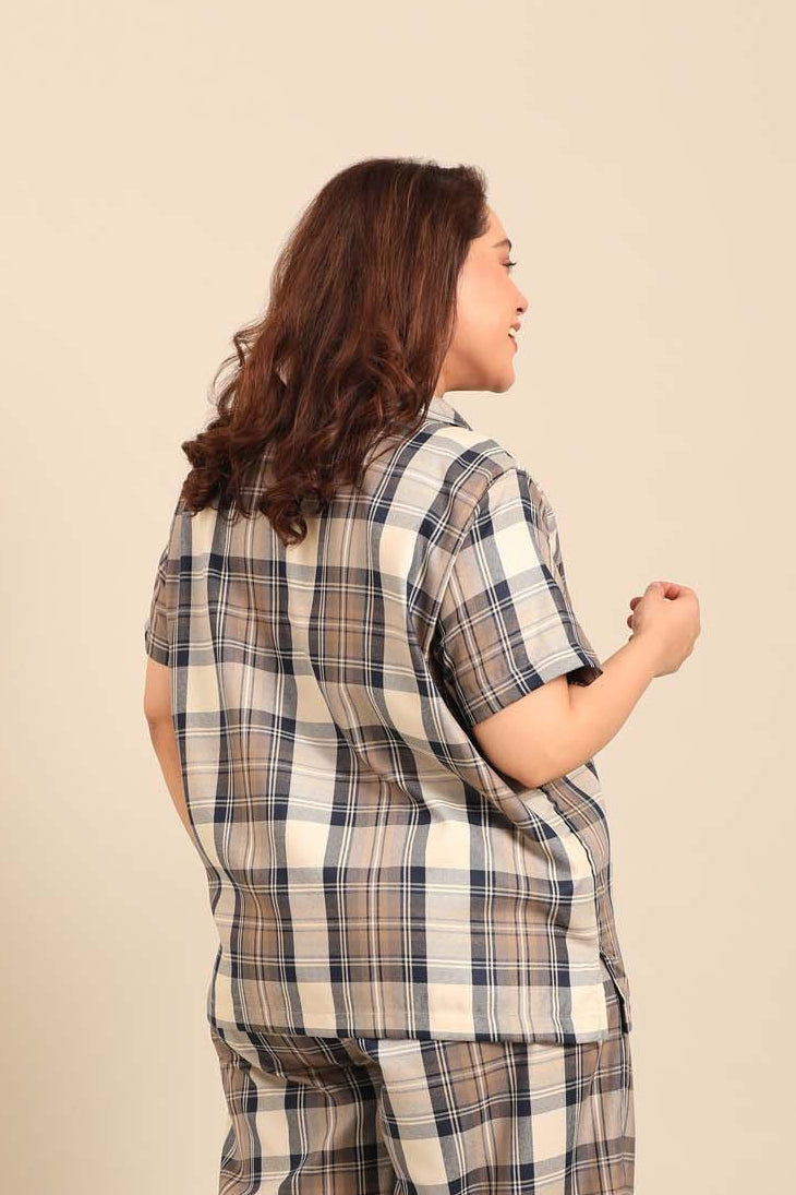 Georgia Plaid Women's Cotton Shirt - Half Sleeves